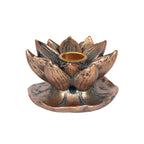 Bronze Finish Lotus Flower Backflow Incense Burner