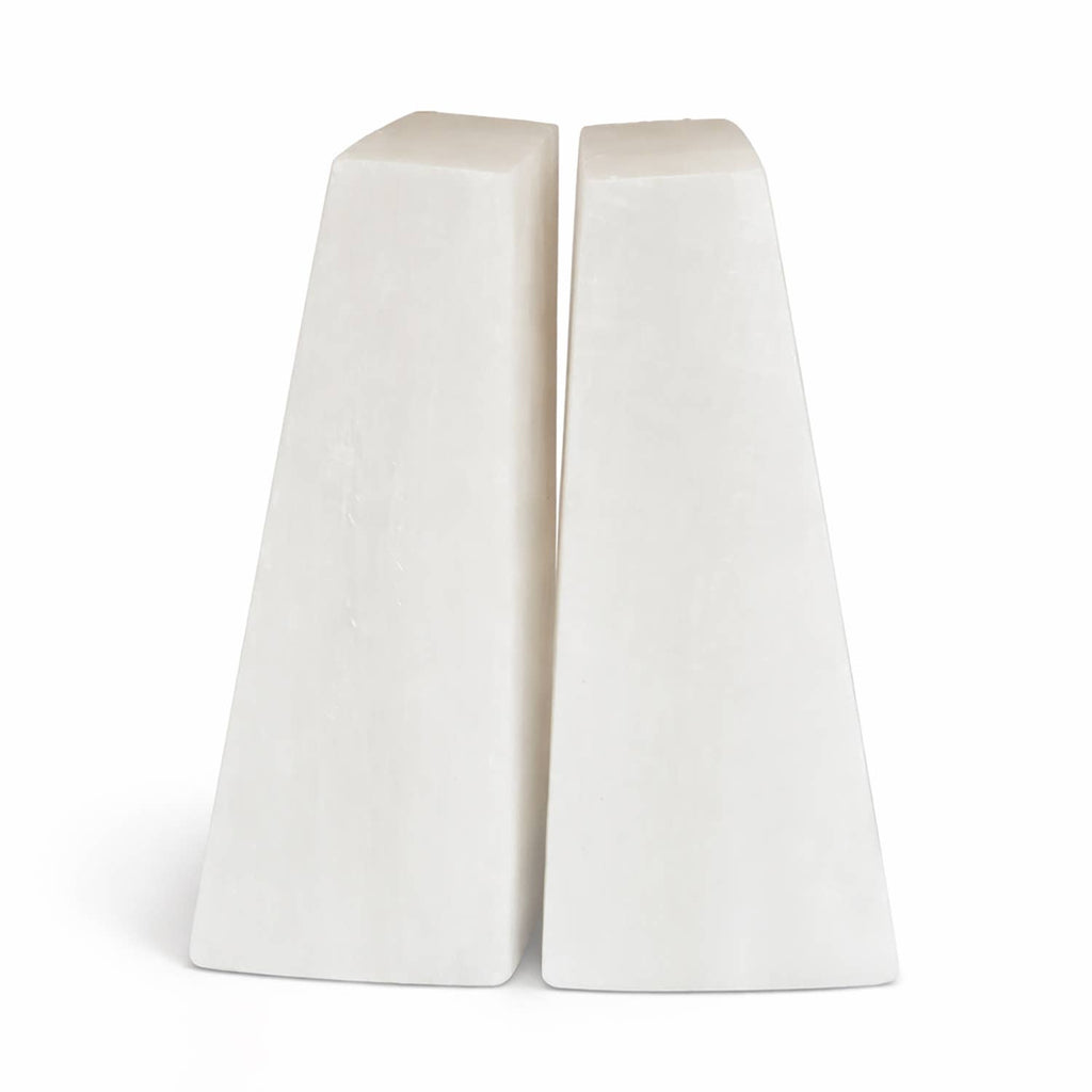 Selenite Wedge Bookends