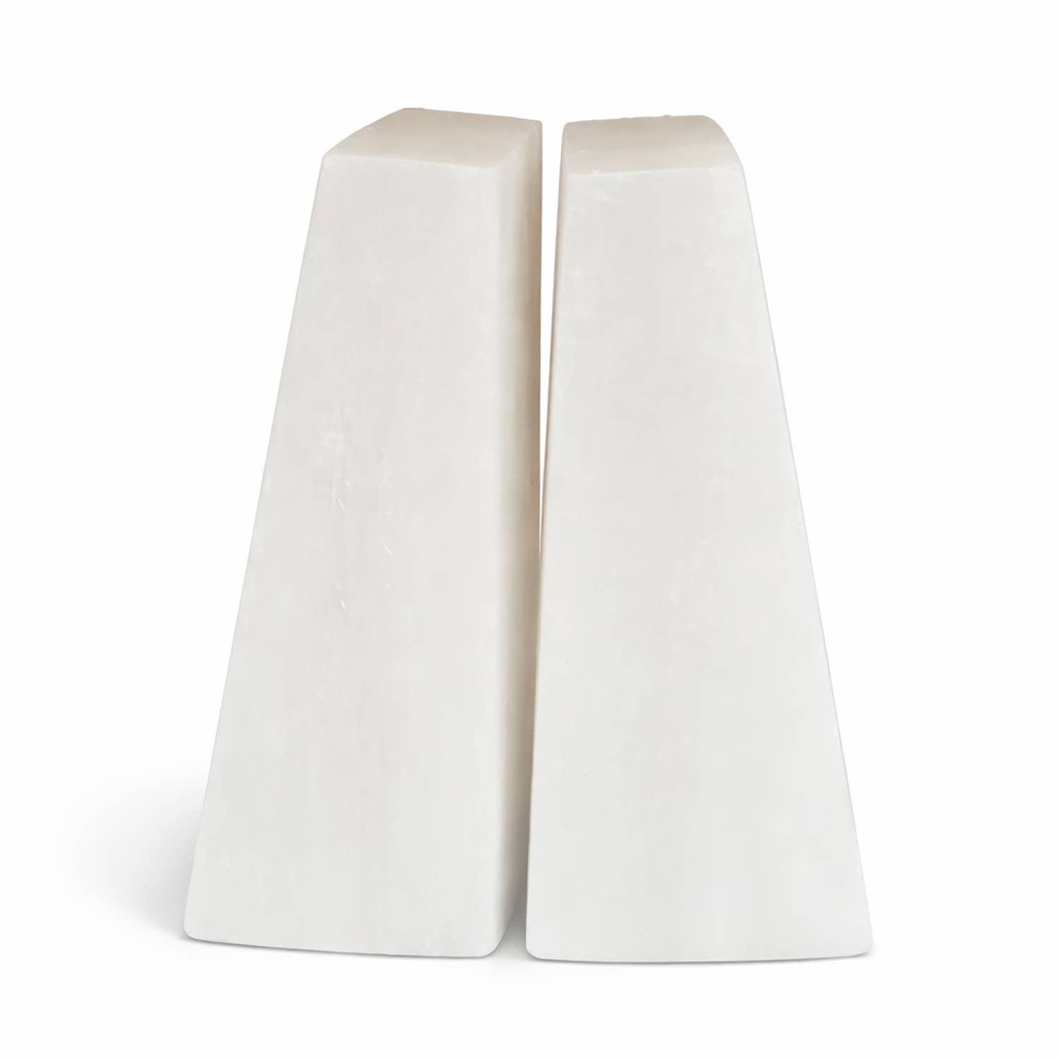 Selenite Wedge Bookends