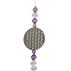 Suncatcher Hanging Purple Beads Flower of Life