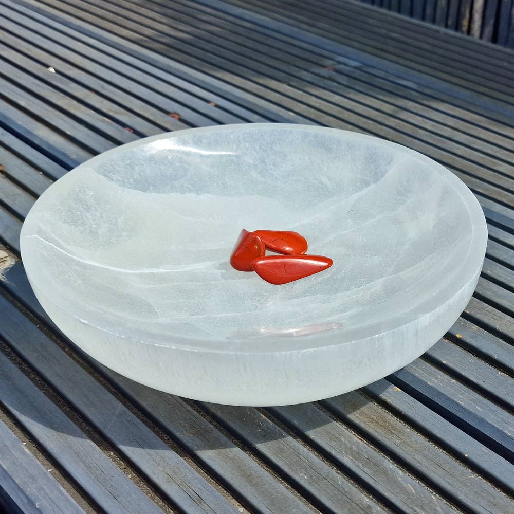 Large Round Selenite Crystal  Bowl 20cm