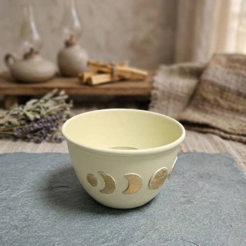 Metal Sage Burner Bowl Moon Phase