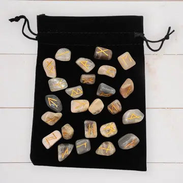 Tumbled Stones Rune Set - Moonstone
