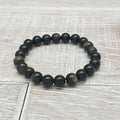 Gold Sheen Obsidian Bead Bracelet