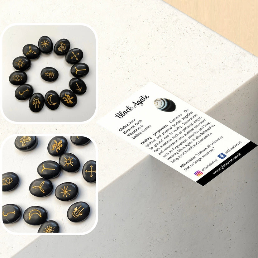Witches' Runes Black Agate