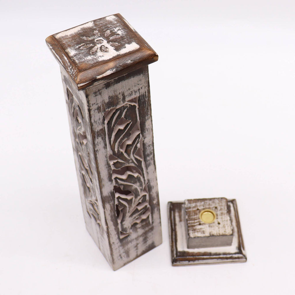 Tapered Incense Tower Mango Wood