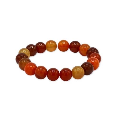 Carnelian Bead Bracelet 10mm