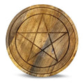 Mango Wood Crystal Grid Tray Pentagram