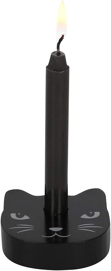 Black Cat Spell Candle Holder