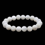 White Moonstone 'AA' Bead Bracelet 10mm