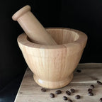 Mortar and Pestle Set Light Wood