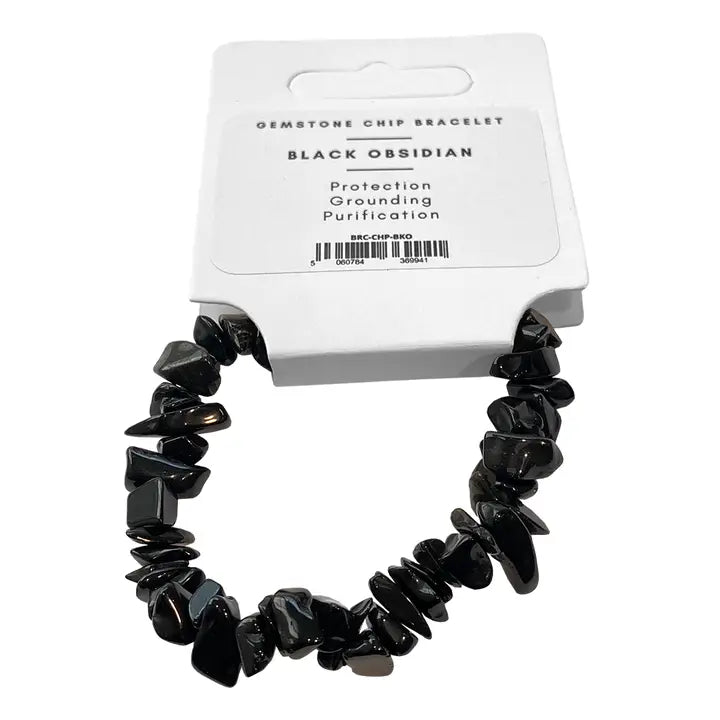 Black Obsidian Chip Bracelet