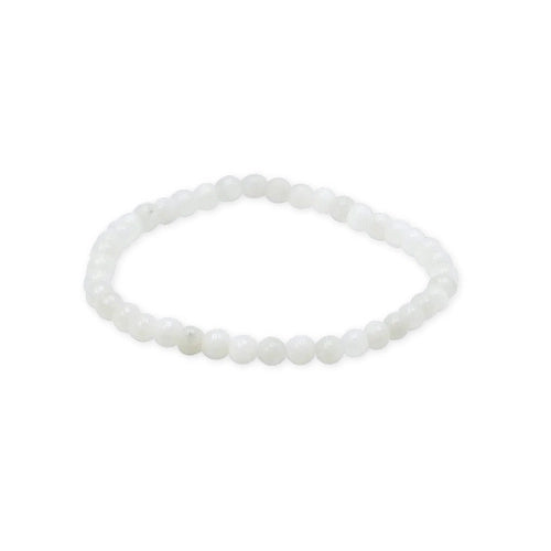 White Moonstone Bead Bracelet