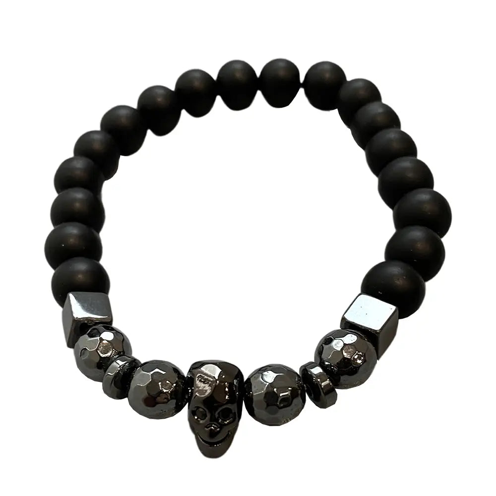 Hematite Skull Bracelet