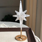 Clear quartz North Star on Metal Stand