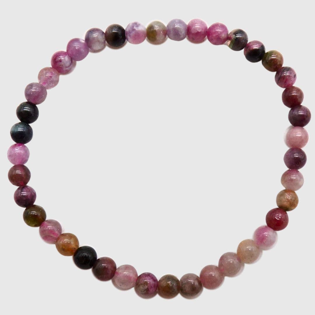 Watermelon Tourmaline Bead Bracelet 4-5 mm