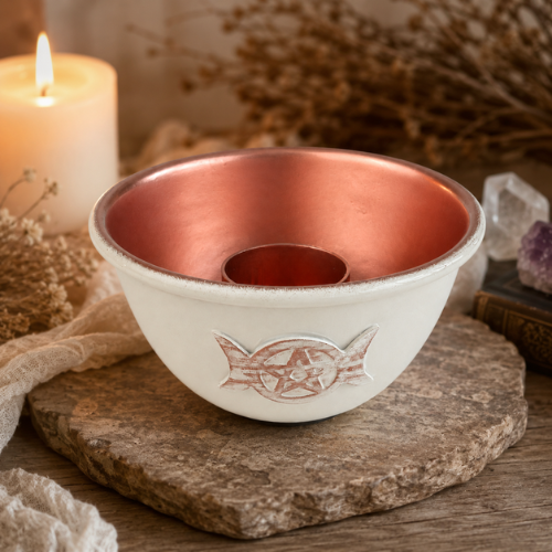 Triple Moon Star Metal Sage Burner Bowl