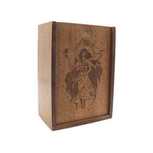 Wooden Box Goddess Sliding Lid