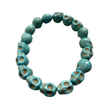 Turquoise Howlite Skulls Bracelet
