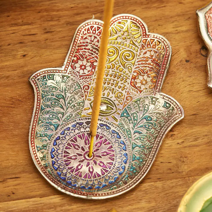 Rainbow Hamsa Incense Holder