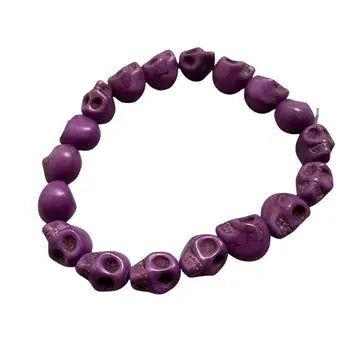Purple Howlite Skulls Bracelet