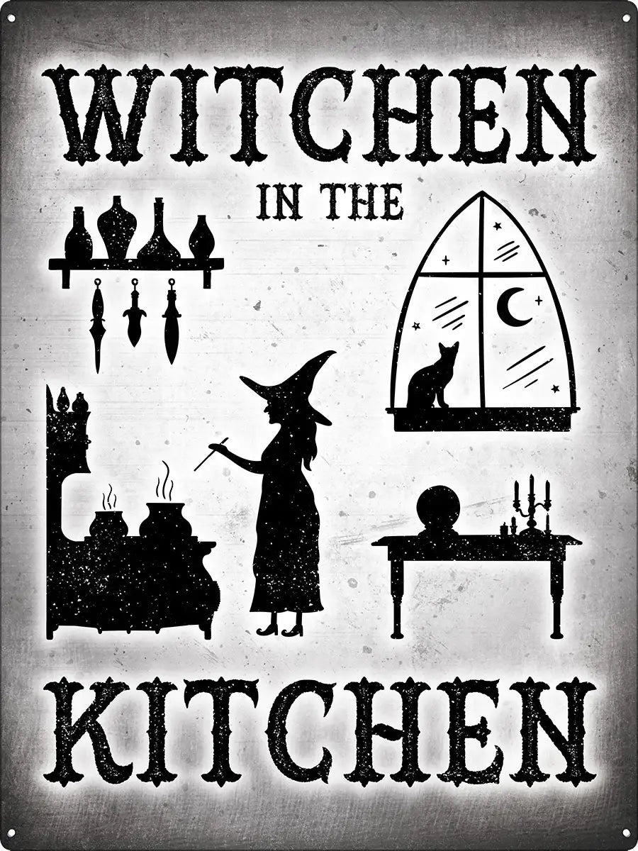 Witchen In The Kitchen Large Tin Sign