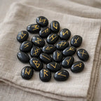 Oval Rune Set - Black Agate