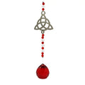 Suncatcher Hanging Red Beads Triquetra
