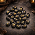 Oval Rune Set - Black Agate