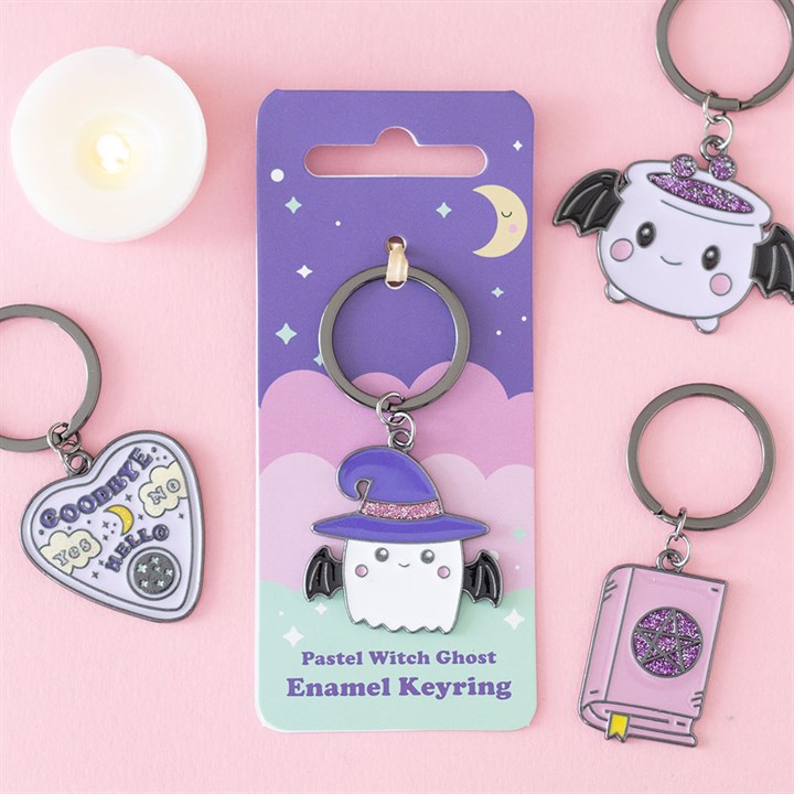 Pastel Witch Ghost Keyring