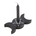 Black Triple Moon Spell Candle Holder