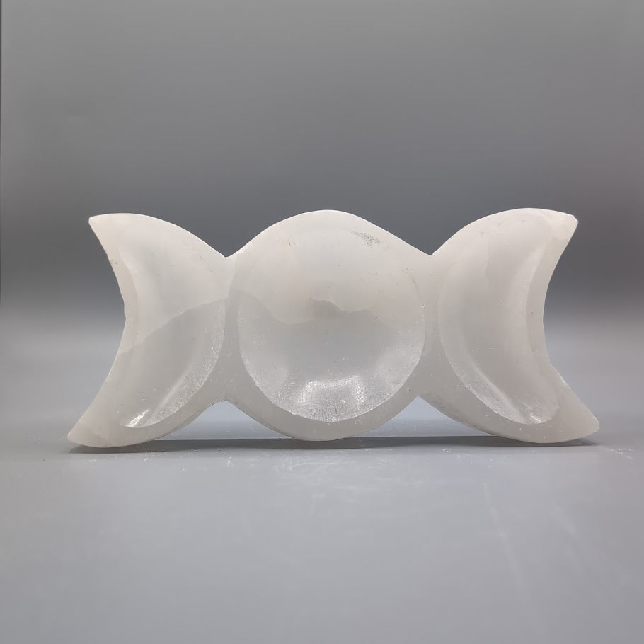 Selenite Triple Moon