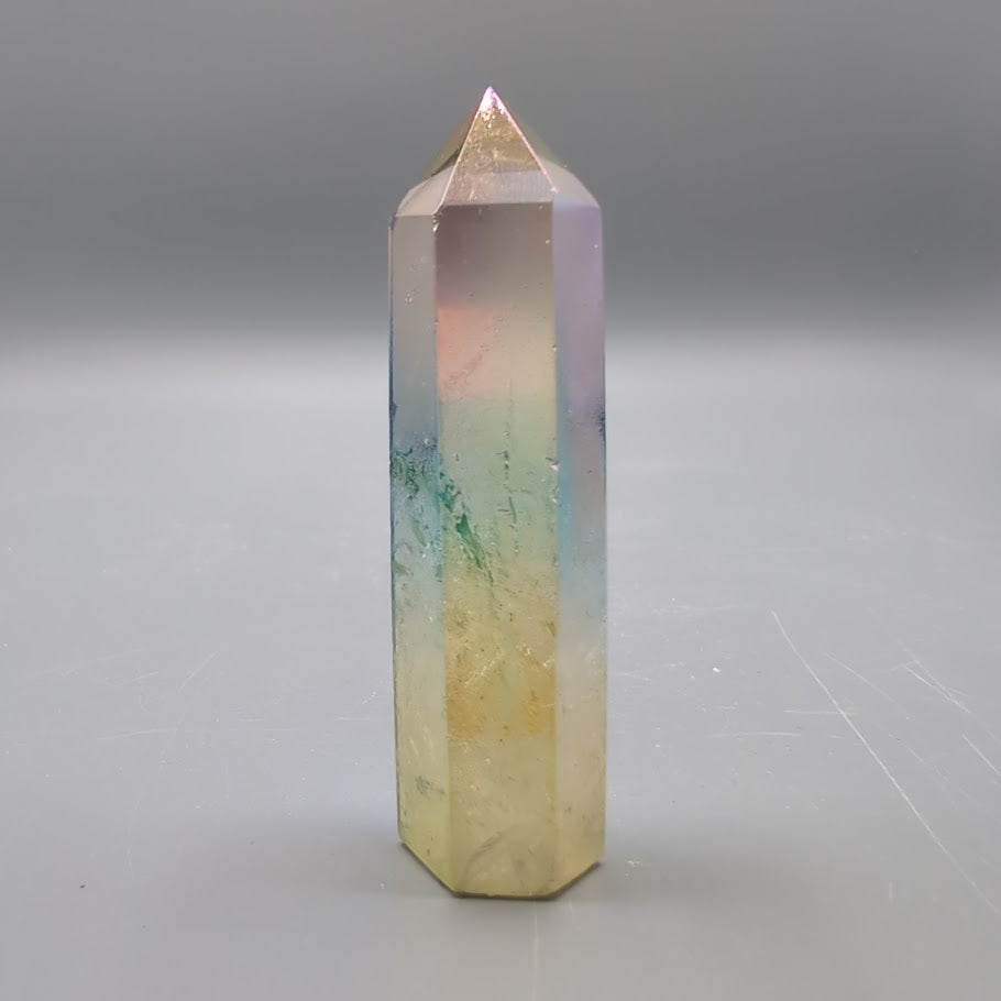 Rainbow Aura Quartz Tower