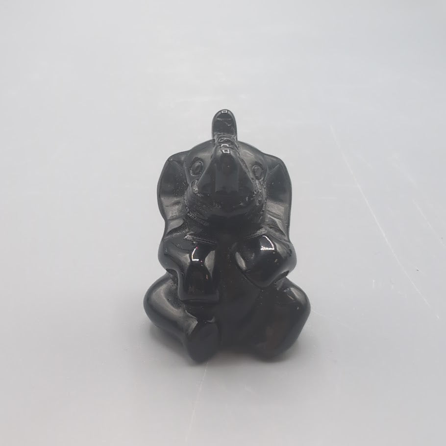 Sitting Elephant Carving
