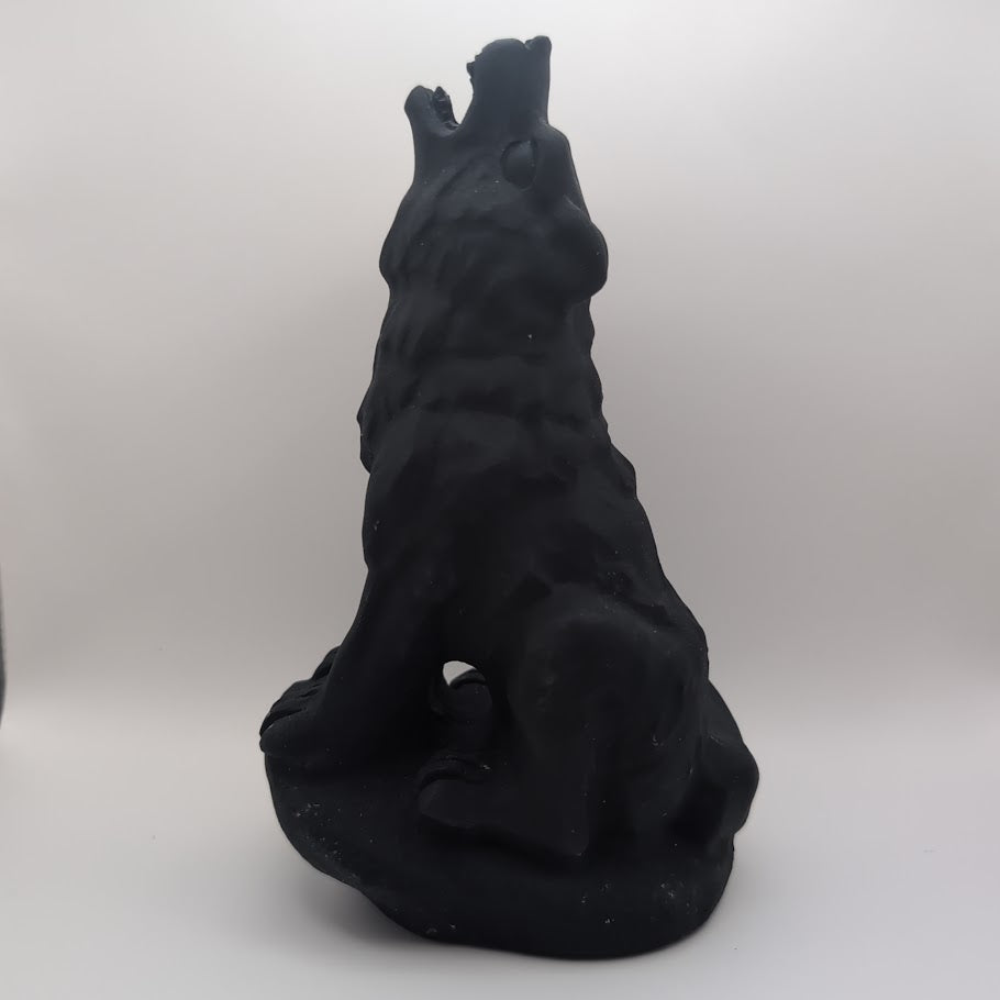 Obsidian Wolf Carving