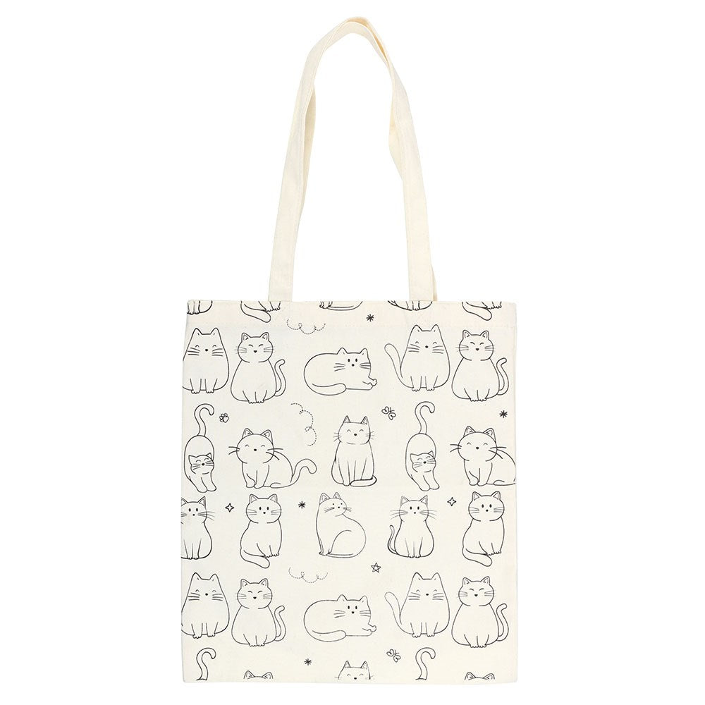 White Cat Tote Bag