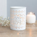 White Matte Cut Out Oil Burner and Wax Warmer