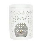 White Matte Cut Out Oil Burner and Wax Warmer