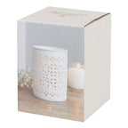 White Matte Cut Out Oil Burner and Wax Warmer