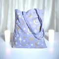 Purple Celestial Print Tote Bag