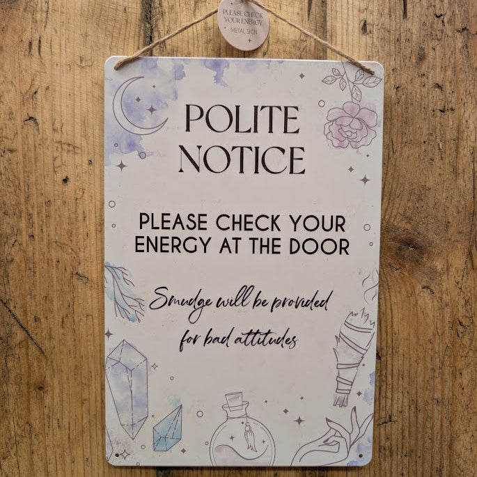 Check Your Energy Hanging Sign