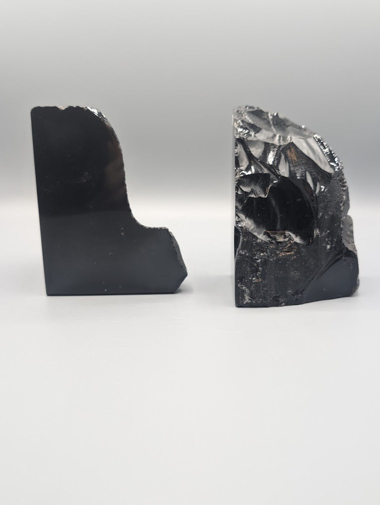 Black Obsidian Bookends