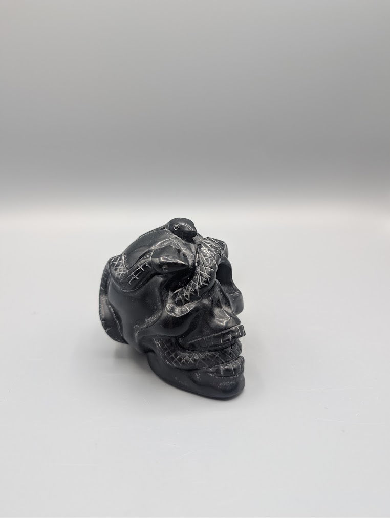 Skull with Snake Carving