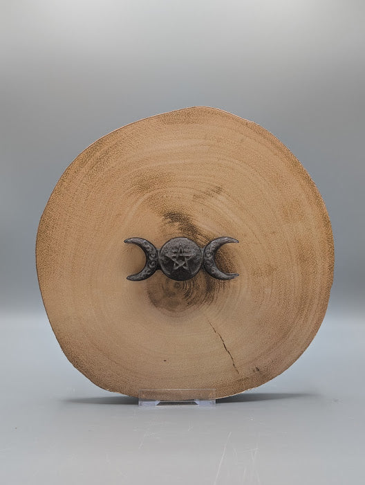 Obsidian Triple Moon Carving