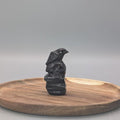 Raven on Books Carving