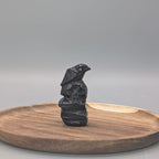 Raven on Books Carving