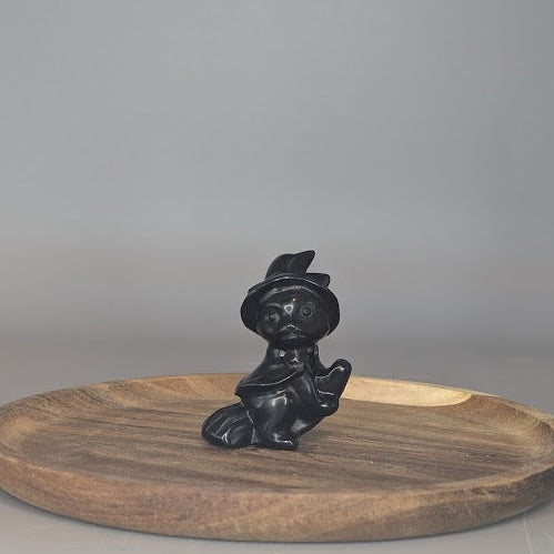 Witch Cat Carving