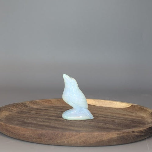 Opalite Raven Carving