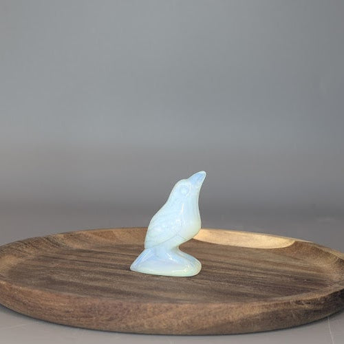 Opalite Raven Carving