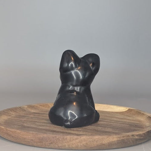 Obsidian Frenchie Carving